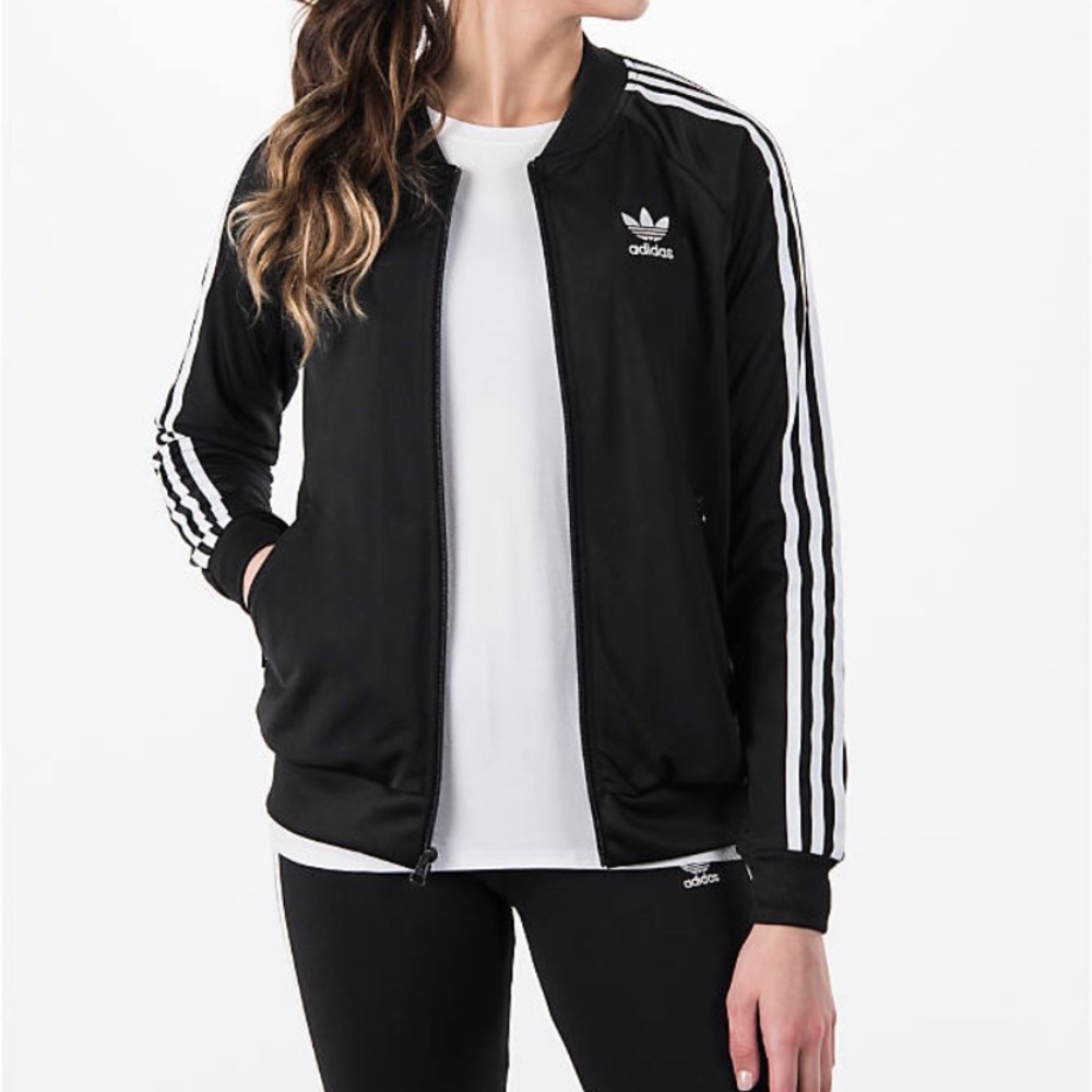 Adidas black track jacket